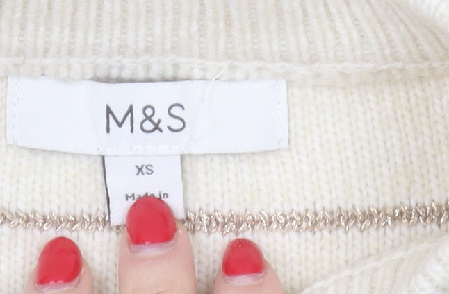 Marks and Spencer Women's XS Black Striped Pullover