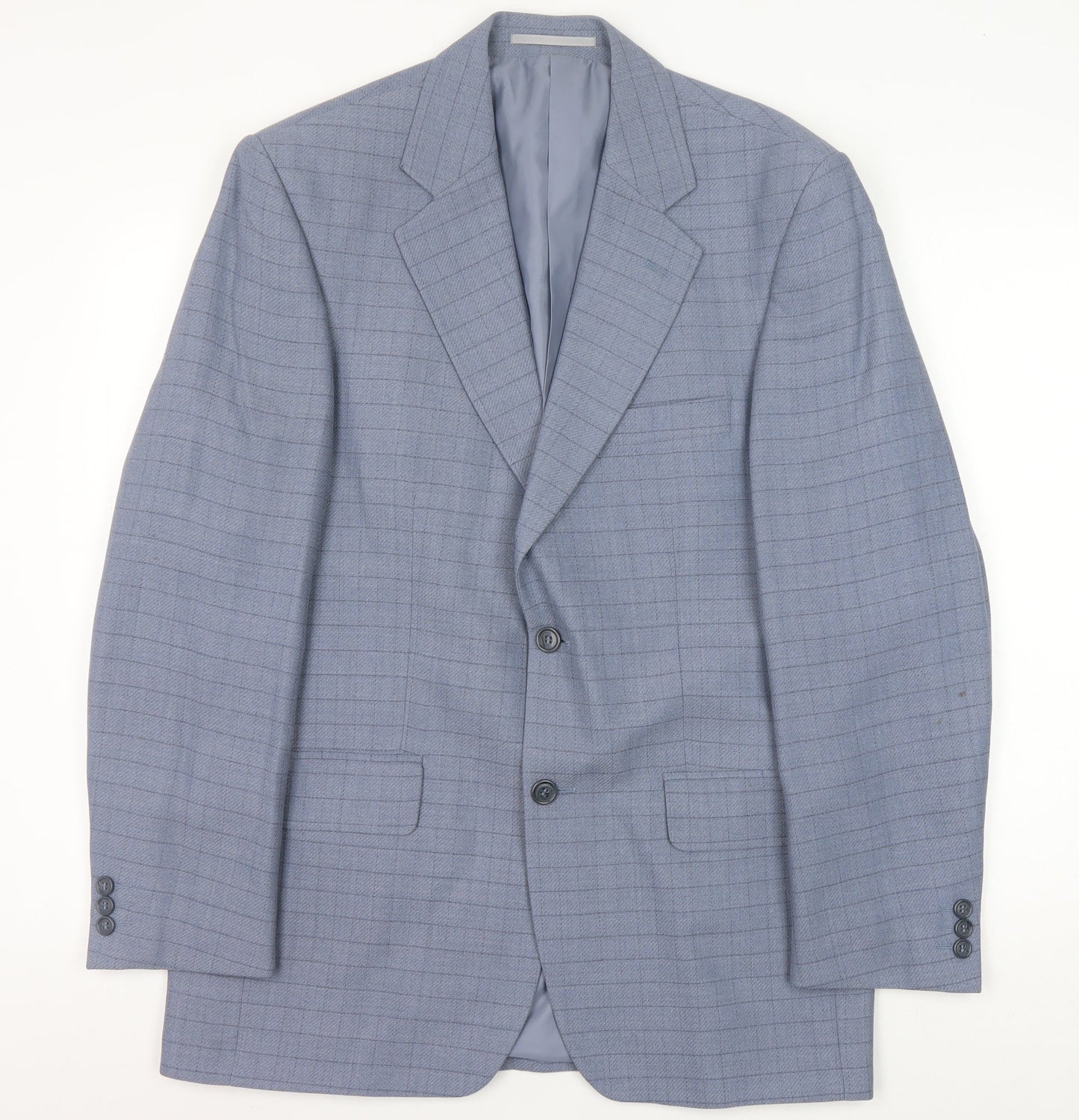 Centaur Men's Blue Check Blazer, Size 40R, Formal