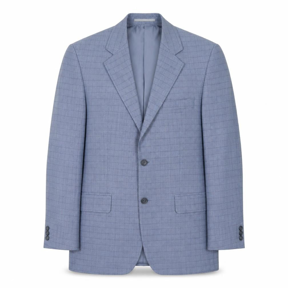 Centaur Men's Blue Check Blazer, Size 40R, Formal