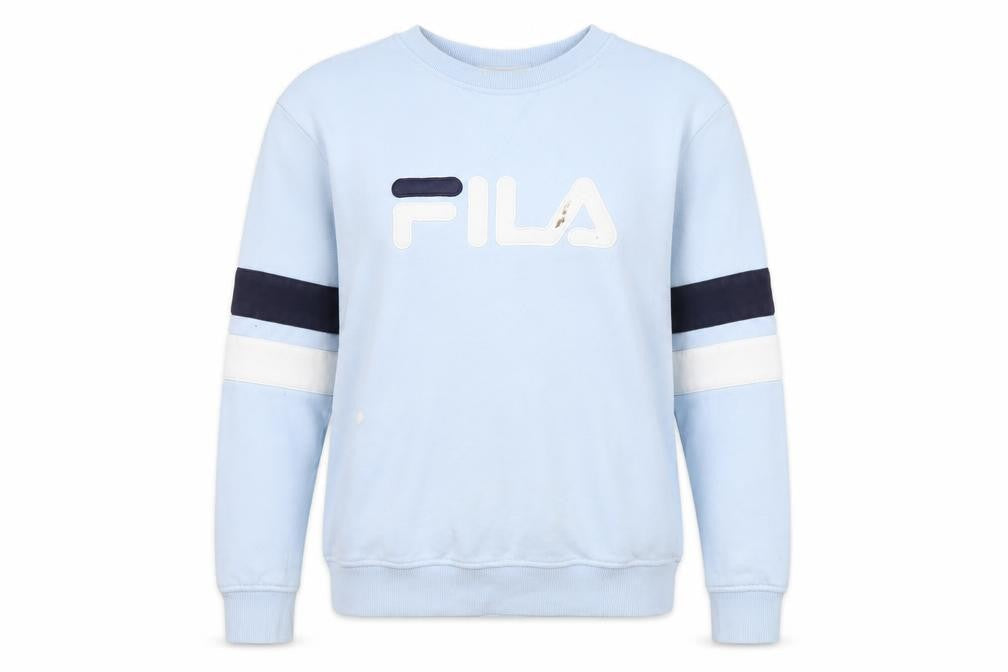 Unisex Adults UK 12 Regular FILA Blue Pullover Sweatshirt