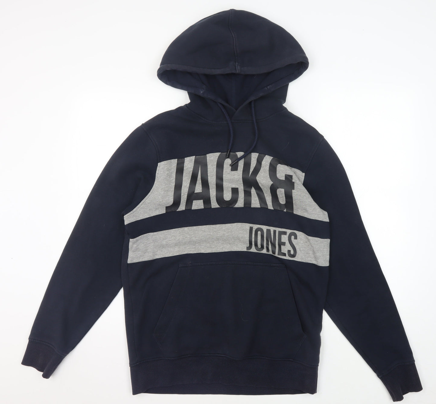 Jack & Jones Men's Blue Graphic Pullover Hoodie M