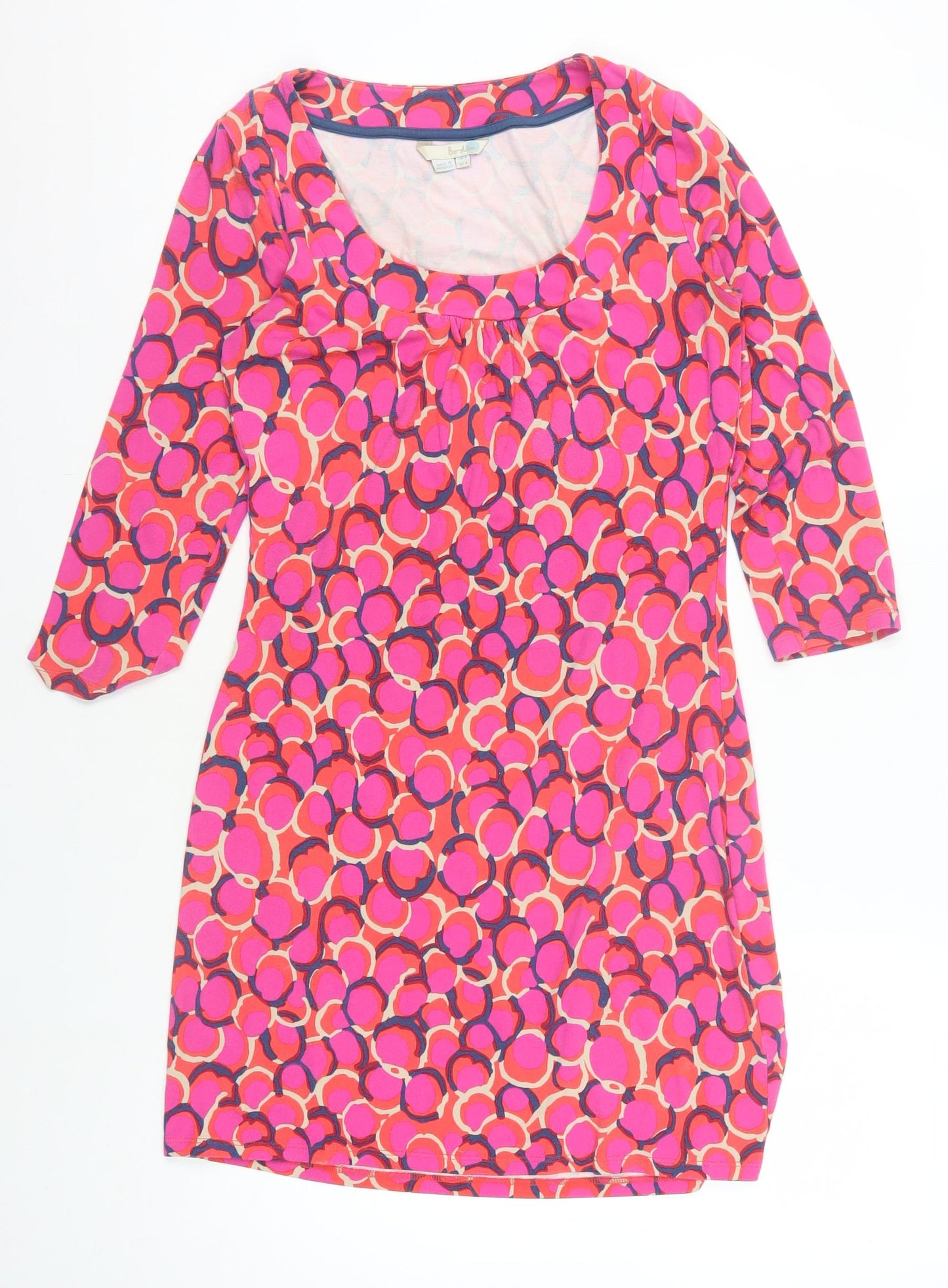 Boden Women's Multicoloured Dress, Size 4, Geometric Pattern