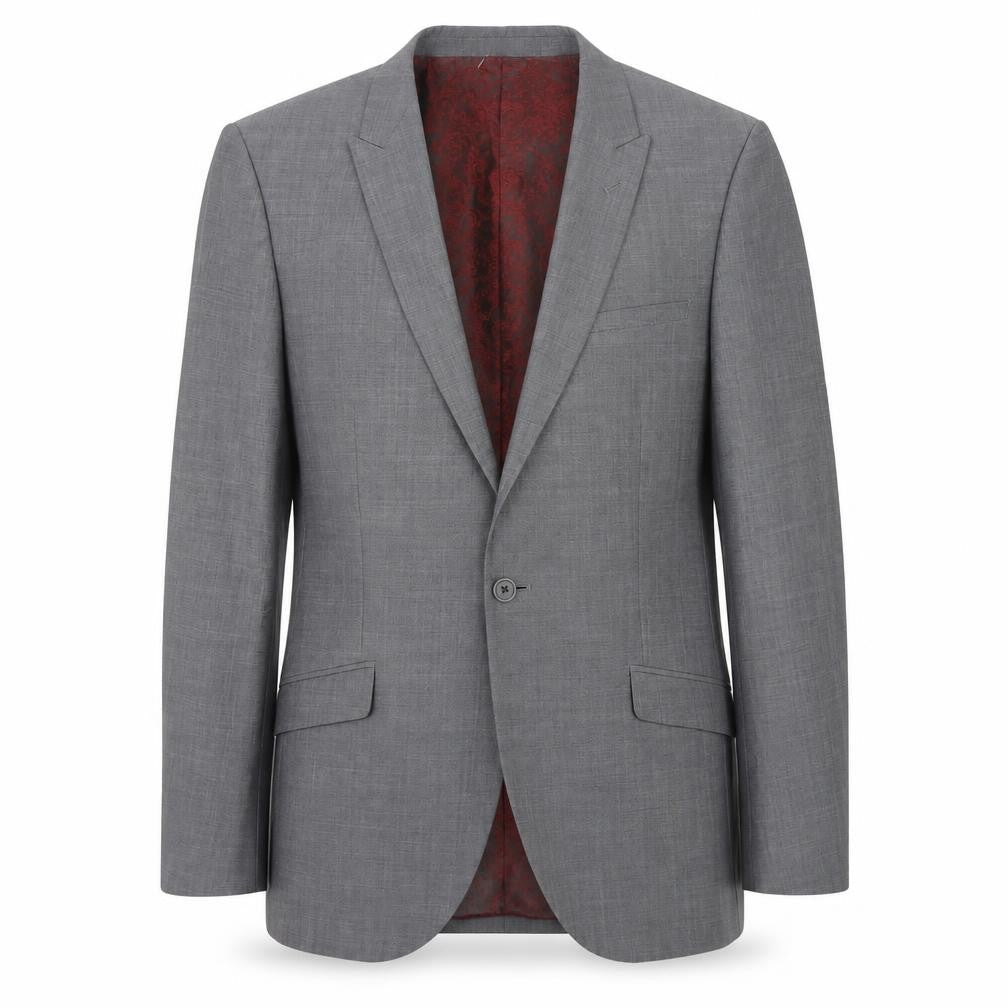 Mens 40 Chest Regular Ted Baker Grey Two-Button Suit Jacket