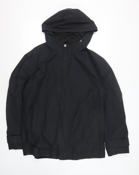 Hugo Boss Men's Black Hooded Rain Coat Size 42