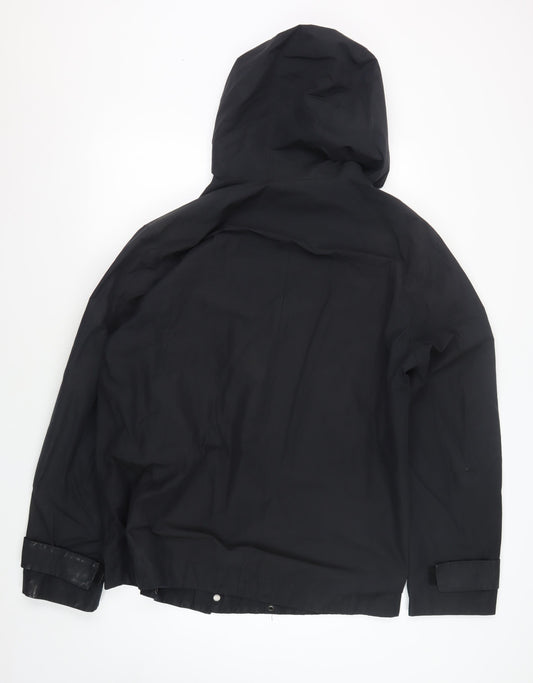 Hugo Boss Men's Black Hooded Rain Coat Size 42