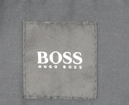 Hugo Boss Men's Black Hooded Rain Coat Size 42