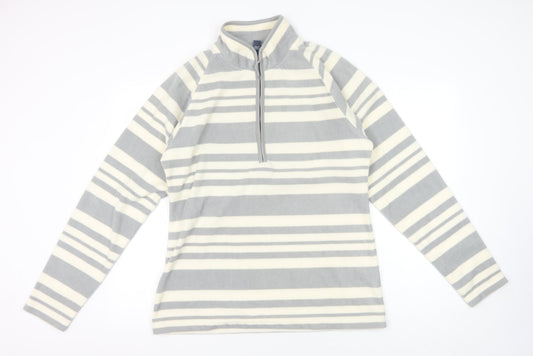 Mountain Warehouse Women's Grey Ivory Striped Sweatshirt UK 14