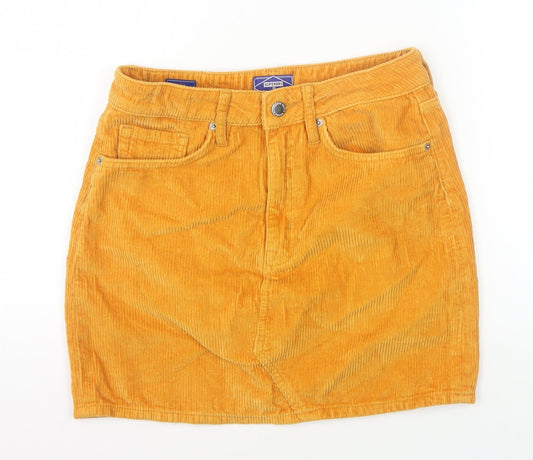 Superdry Women's Orange Corduroy Mini Skirt, Size 10