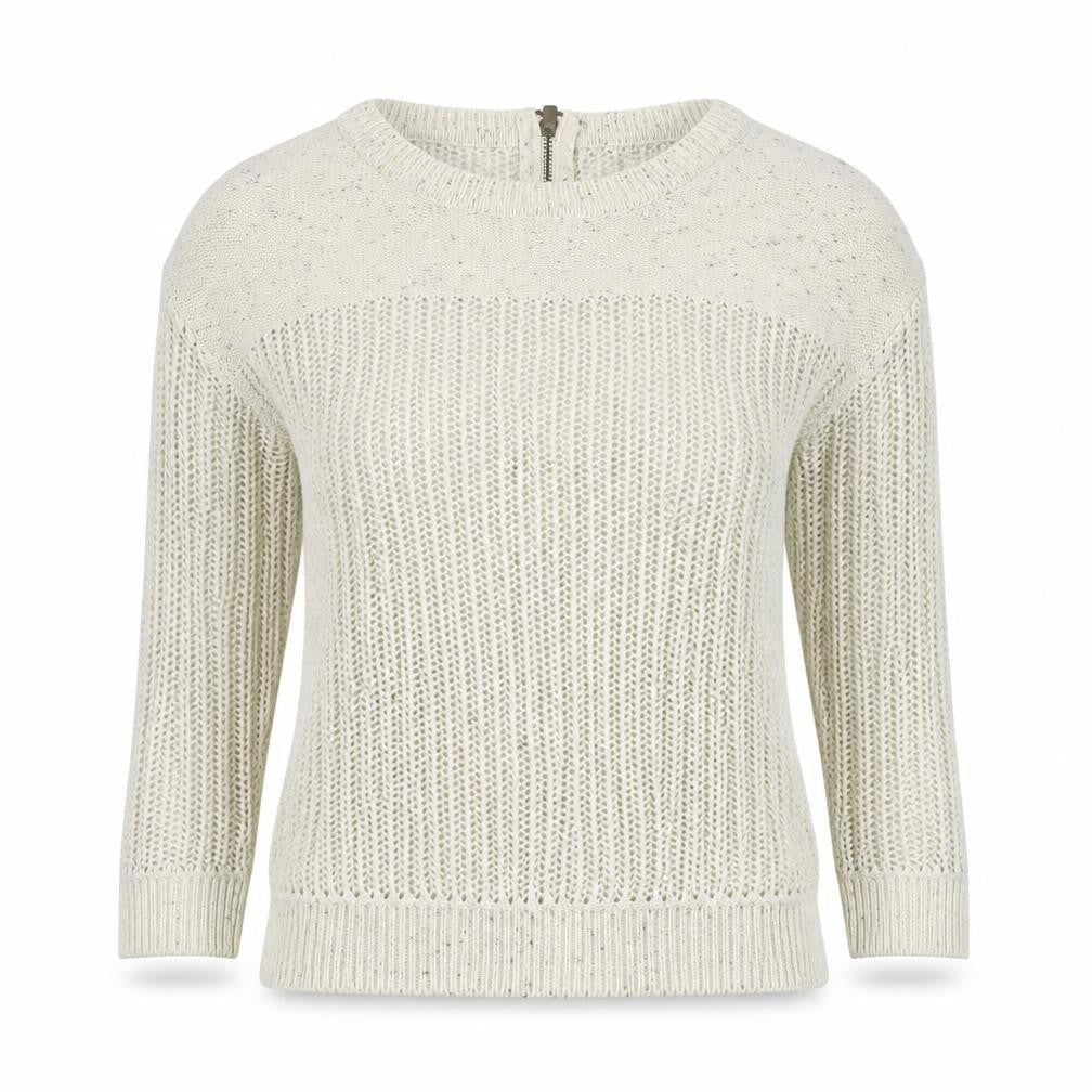 Limited Women's Ivory 8 Open-Knit Jumper, 3/4 Sleeve