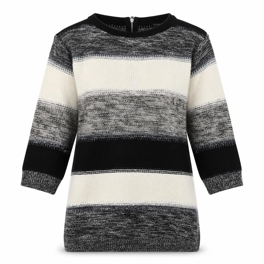River Island Women's Black Striped Knit Jumper Size 8