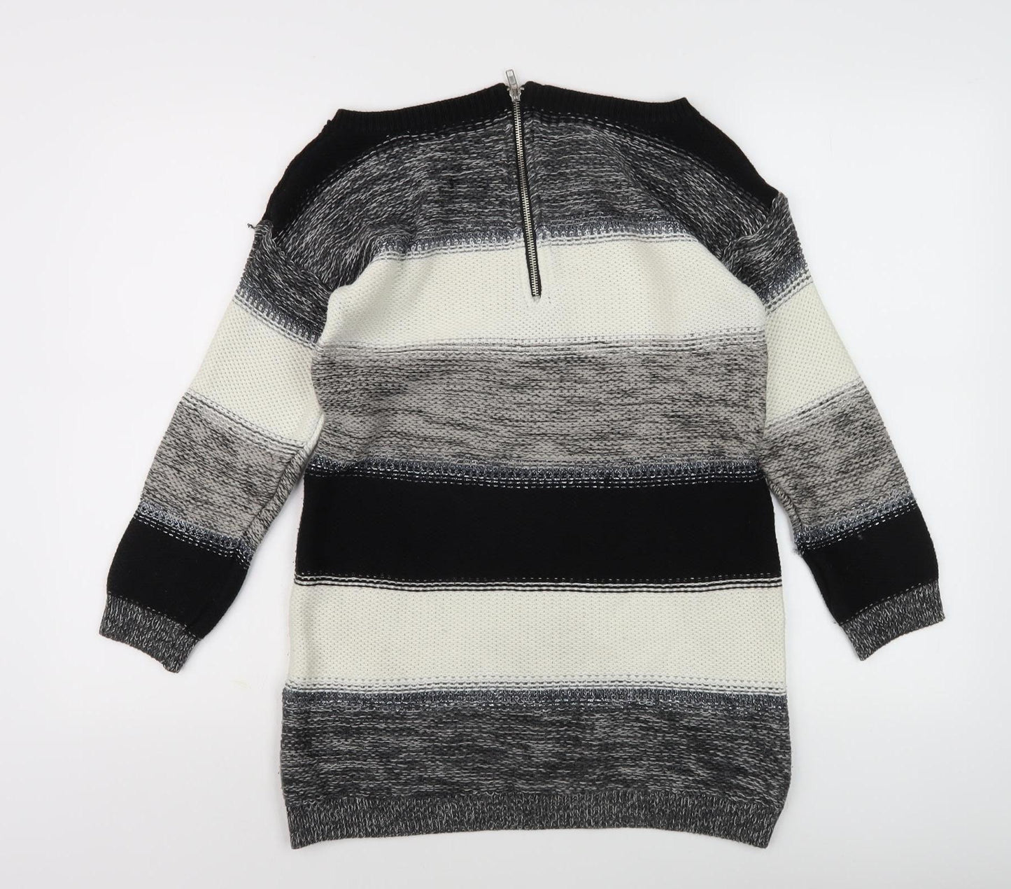 River Island Women's Black Striped Knit Jumper Size 8