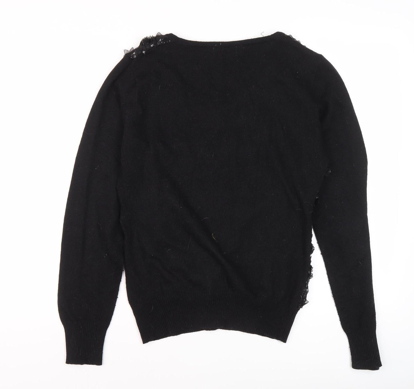 QED London Women's Black Floral Pullover Jumper, Size L