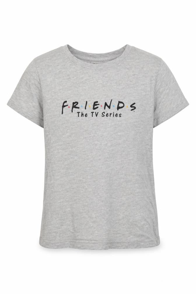Front view of Friends girls’ grey t-shirt, 11-12 years, casual style
