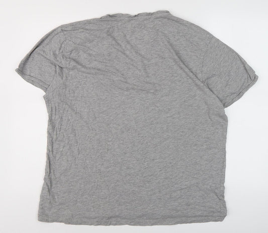 Firetrap Men's Grey V-Neck T-Shirt 3XL