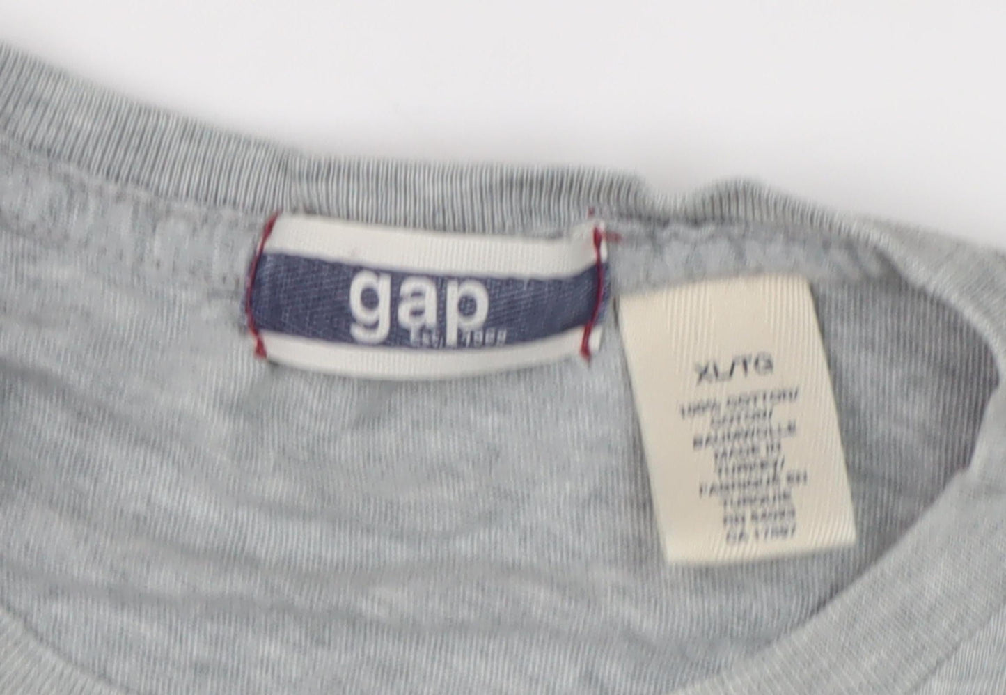 GAP Men's Grey T-Shirt XLT Crew Neck Logo