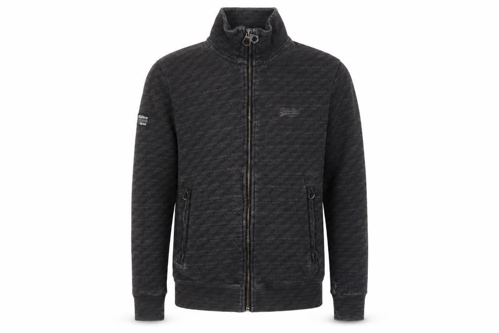 Mens UK S Regular Superdry Black Full Zip Sweatshirt