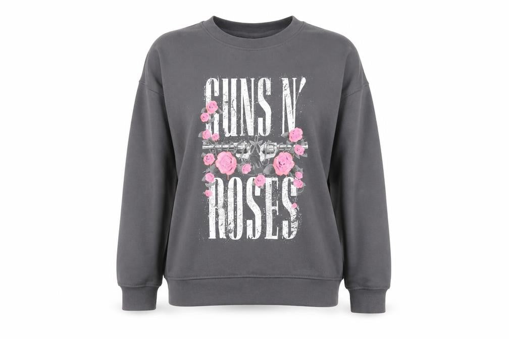 Bravado Womens Guns N' Roses Grey Sweatshirt L Casual