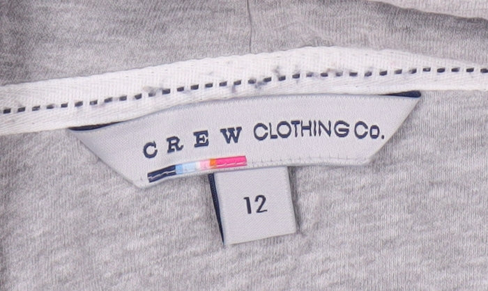 Crew Clothing Women's White Stripe Full Zip Hoodie Size 12