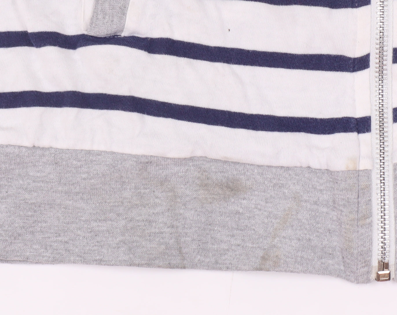 Crew Clothing Women's White Stripe Full Zip Hoodie Size 12
