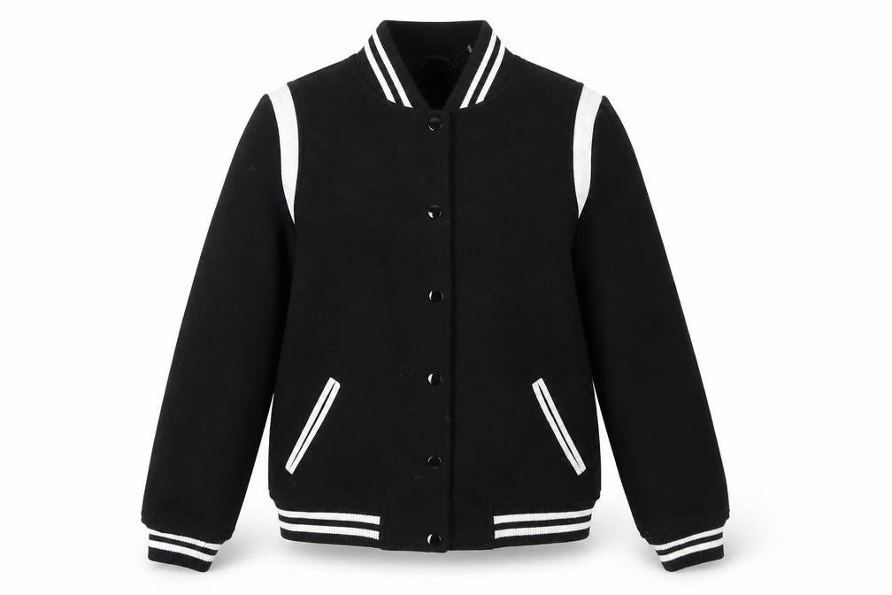 New Look Women's Black Varsity Jacket Size 8