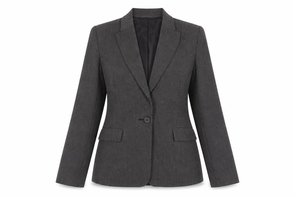 Marks and Spencer Women's Black Blazer, Size 14, Herringbone