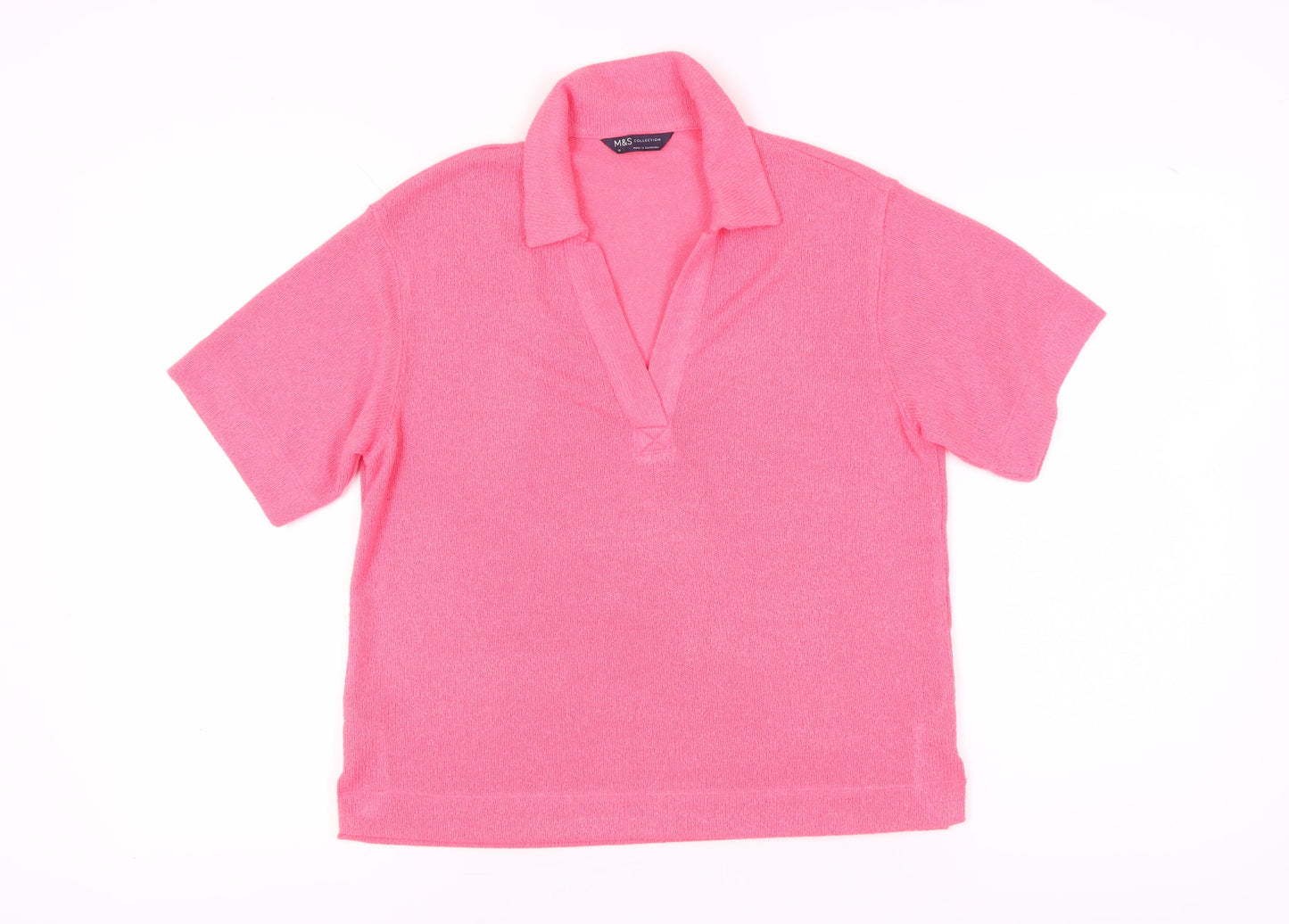 Marks and Spencer Women's Pink Polo Shirt - Size 10