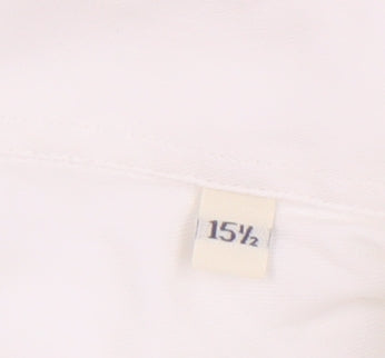 Howick Men's White Cotton Dress Shirt 15.5 Regular Fit