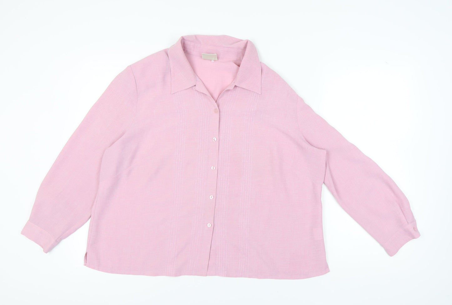 Eastex Women's Pink Button-Up Blouse, Size 22, Collared