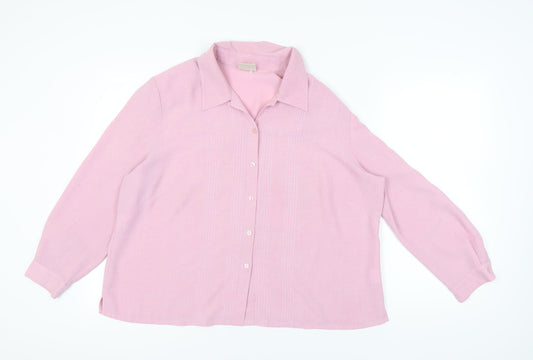 Eastex Women's Pink Button-Up Blouse, Size 22, Collared
