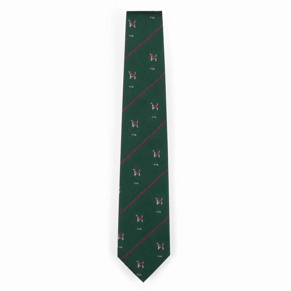 Macaseta Men's Green Patterned Polyester Tie