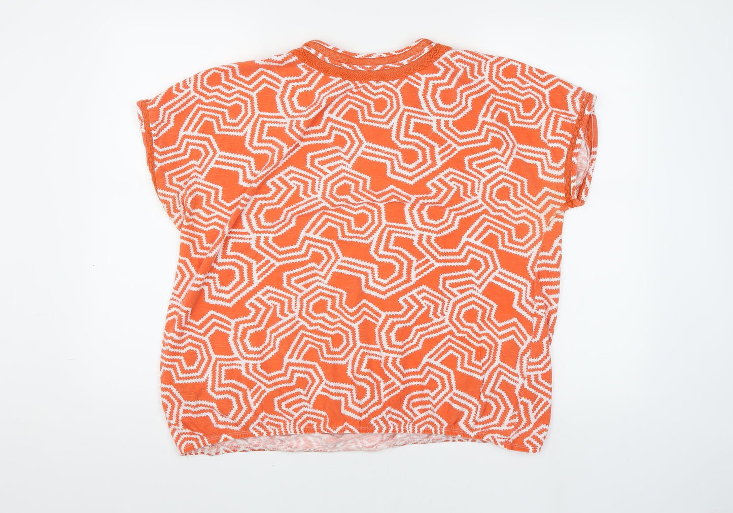 Next Womens Orange Geometric T-Shirt Size 20