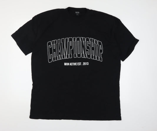 boohooMAN Men's Black Graphic T-Shirt - Size M