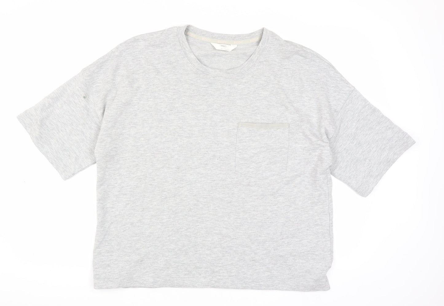 Marks and Spencer Women's Grey Basic T-Shirt, Size L, Casual Wear