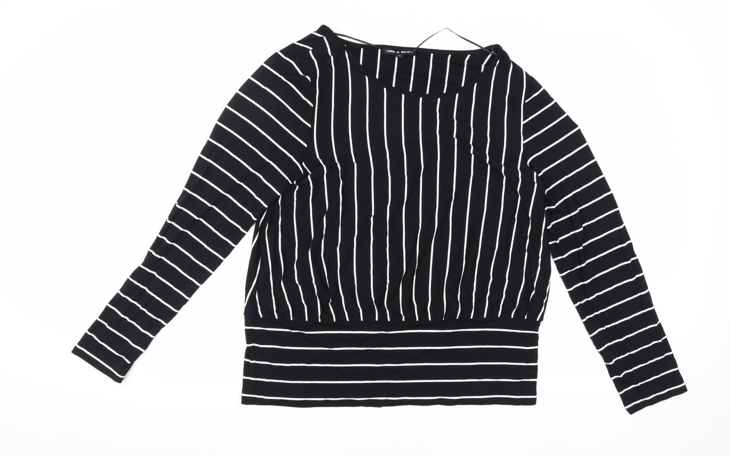 Cable & Gauge Women's Black Striped Blouse XL