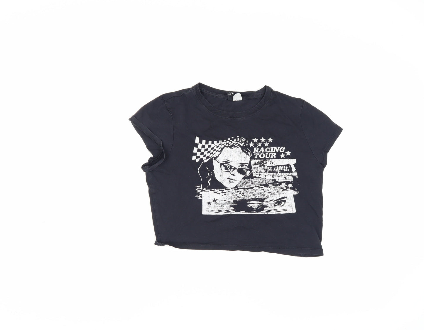 DIVIDED Women's Black T-Shirt, Size 12, Short Sleeve