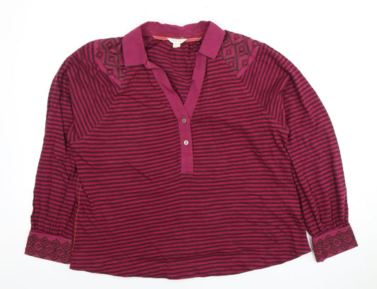 White Stuff Women's Multicoloured Polo Top, Size 10, Cotton
