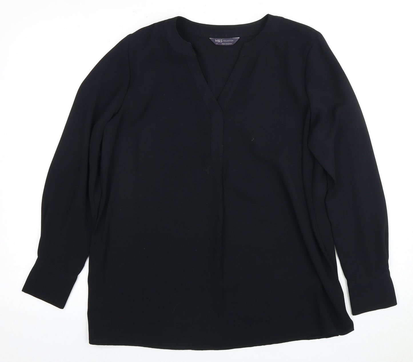 Marks and Spencer Black Blouse - Size 12 - Women's Casual