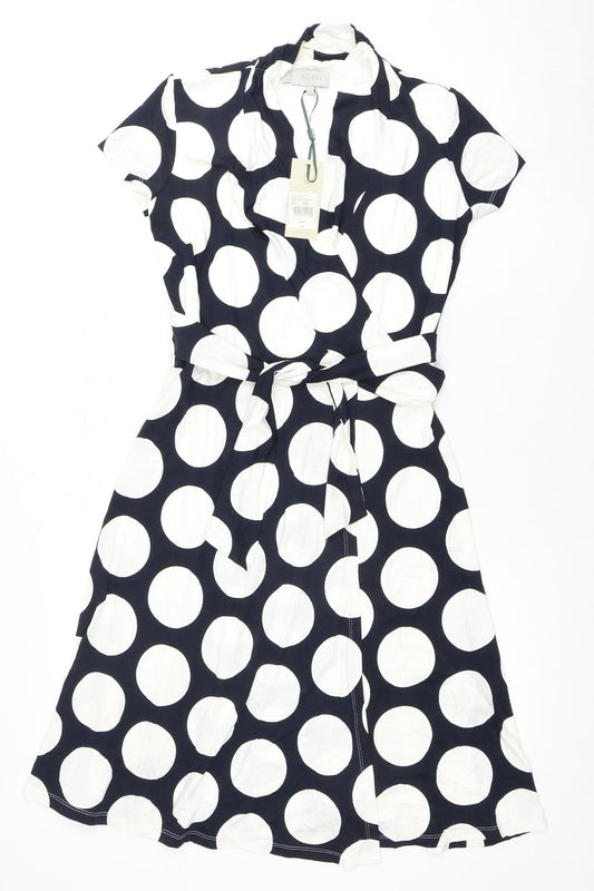 Hobbs Women Black & White Polka Dot Dress Size 6