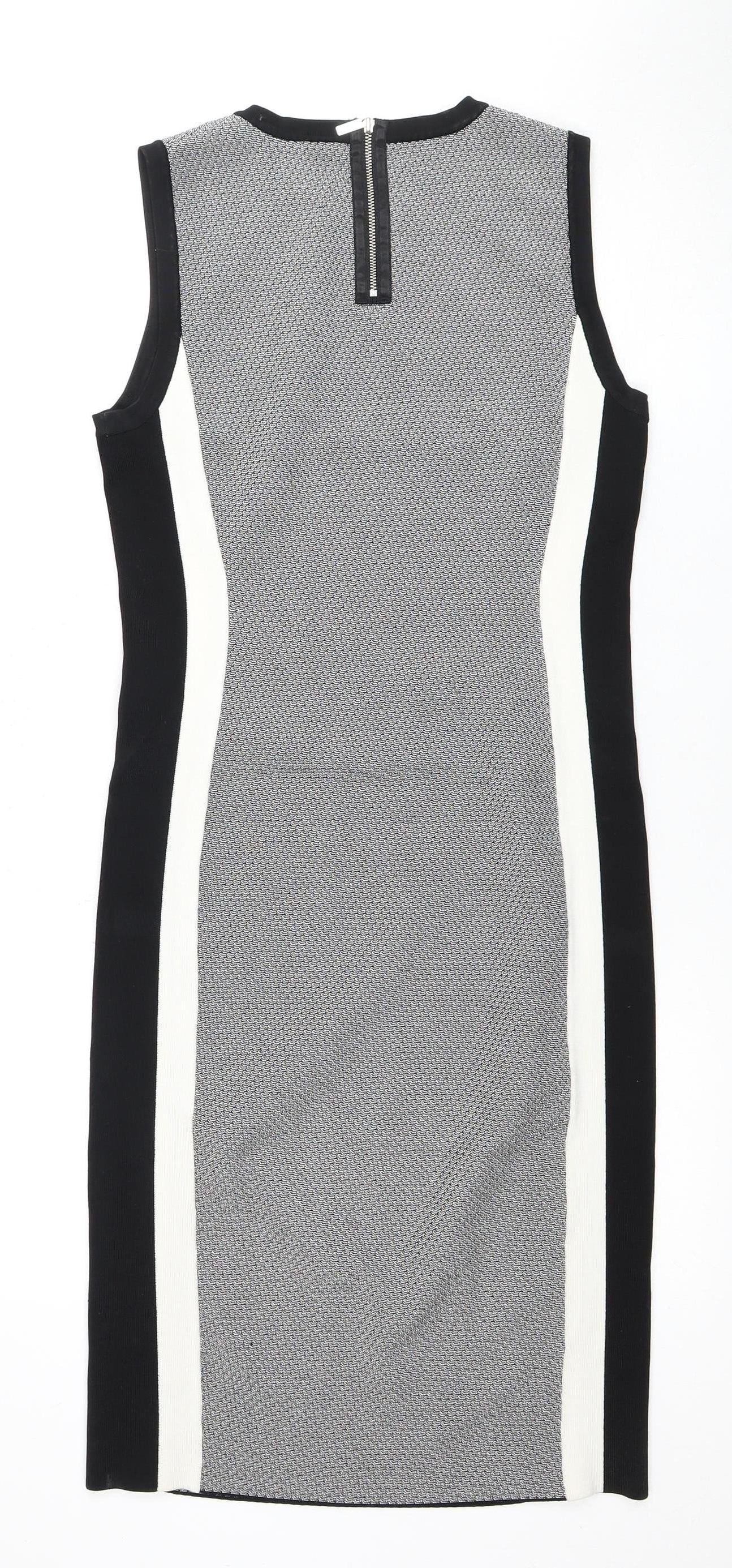 Karen Millen Women's Black/White Bodycon Dress, Size M