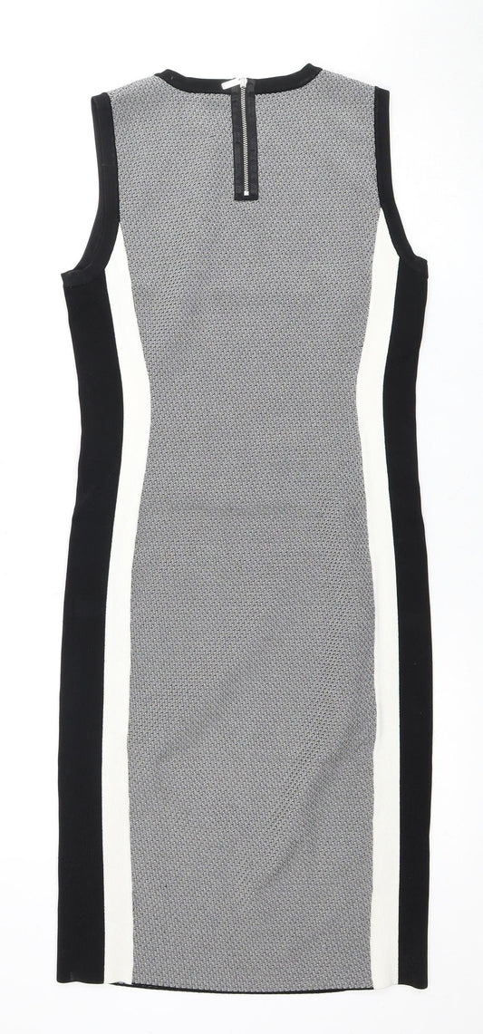 Karen Millen Women's Black/White Bodycon Dress, Size M