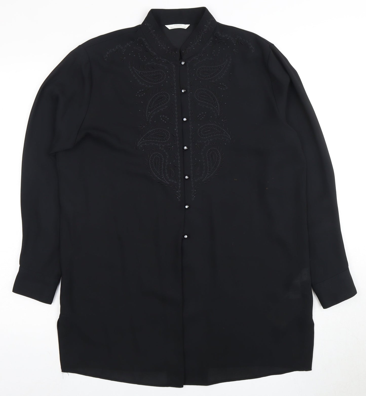 Marks and Spencer Women's Black Button-Up Size 14
