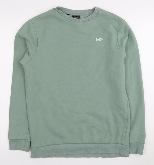 MP Men's Green Pullover Sweatshirt S - Casual Logo Style