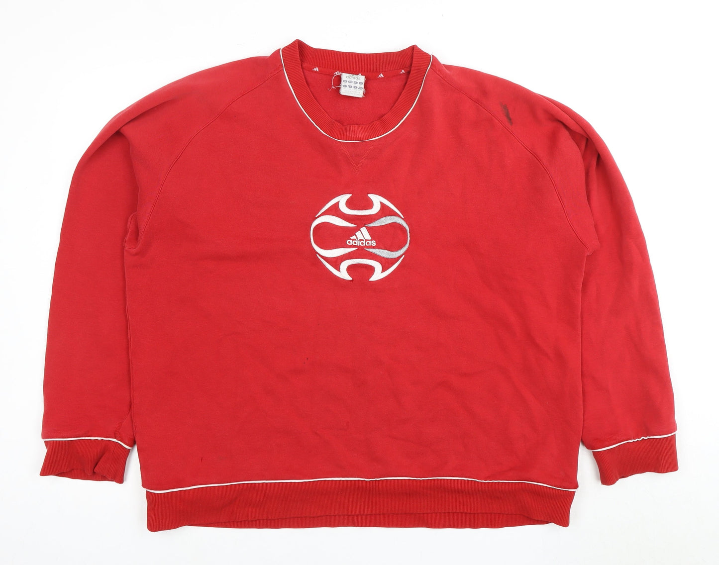 Adidas Men's Red XL Pullover Embroidered Sweatshirt