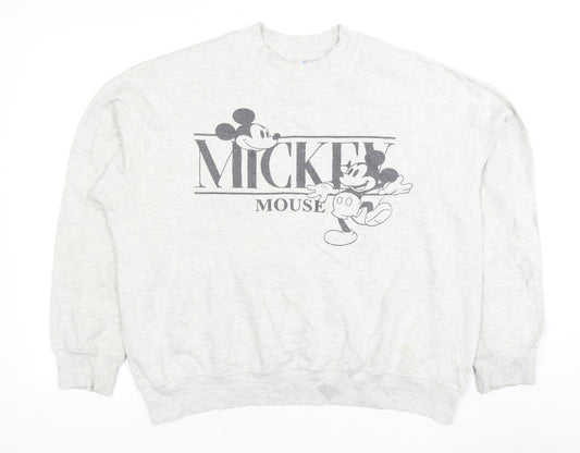 Disney Mickey Mouse Unisex Grey Pullover Sweatshirt XL