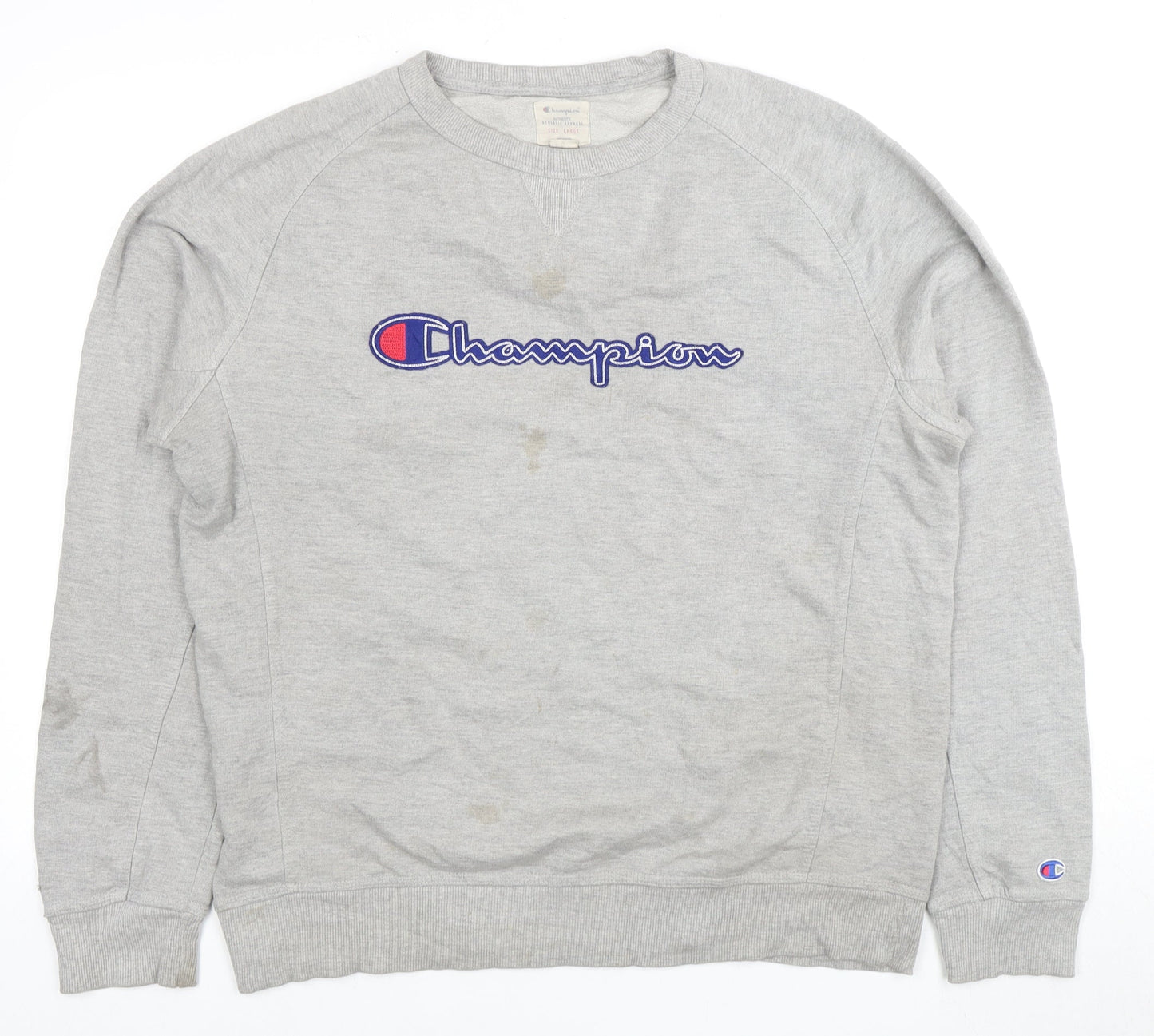 Champion Men's Grey Crew Neck Pullover Sweatshirt L