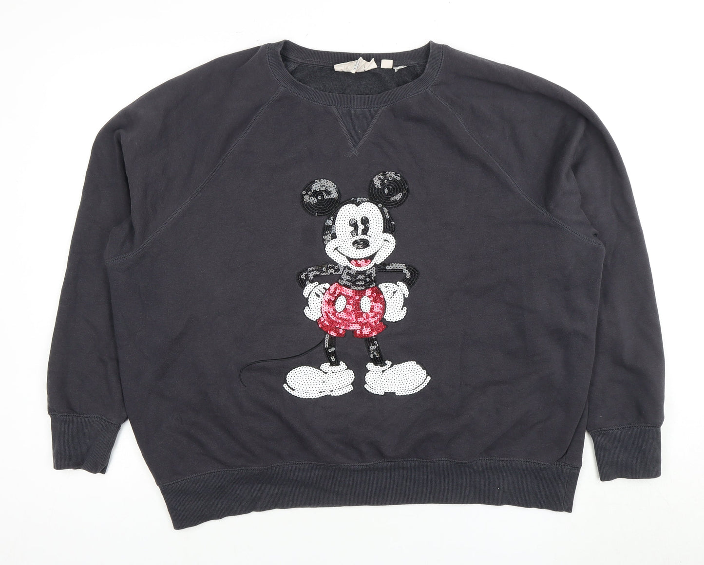 Disney Unisex XL Black Mickey Sweatshirt with Sequins