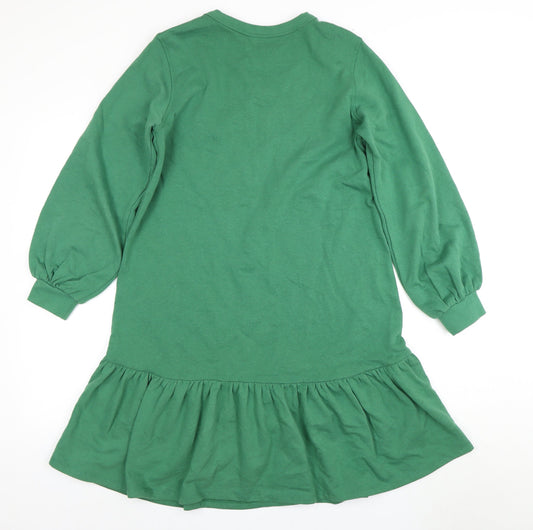 Anyday John Lewis Green Balloon Sleeve Dress XS