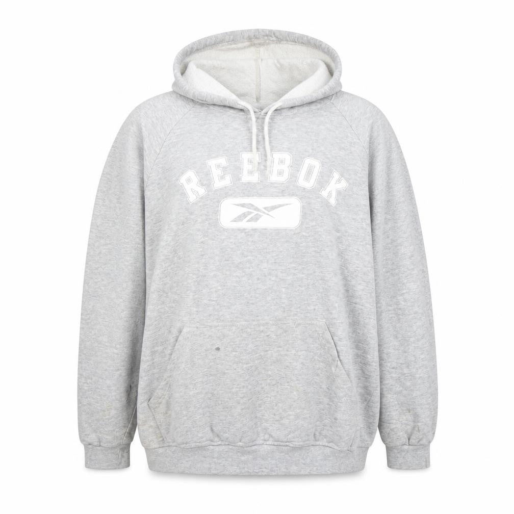 Unisex Adults UK L Relaxed Reebok Grey Pullover Hoodie