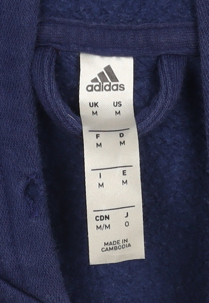 Adidas Men's Blue Hooded Full Zip Jacket M