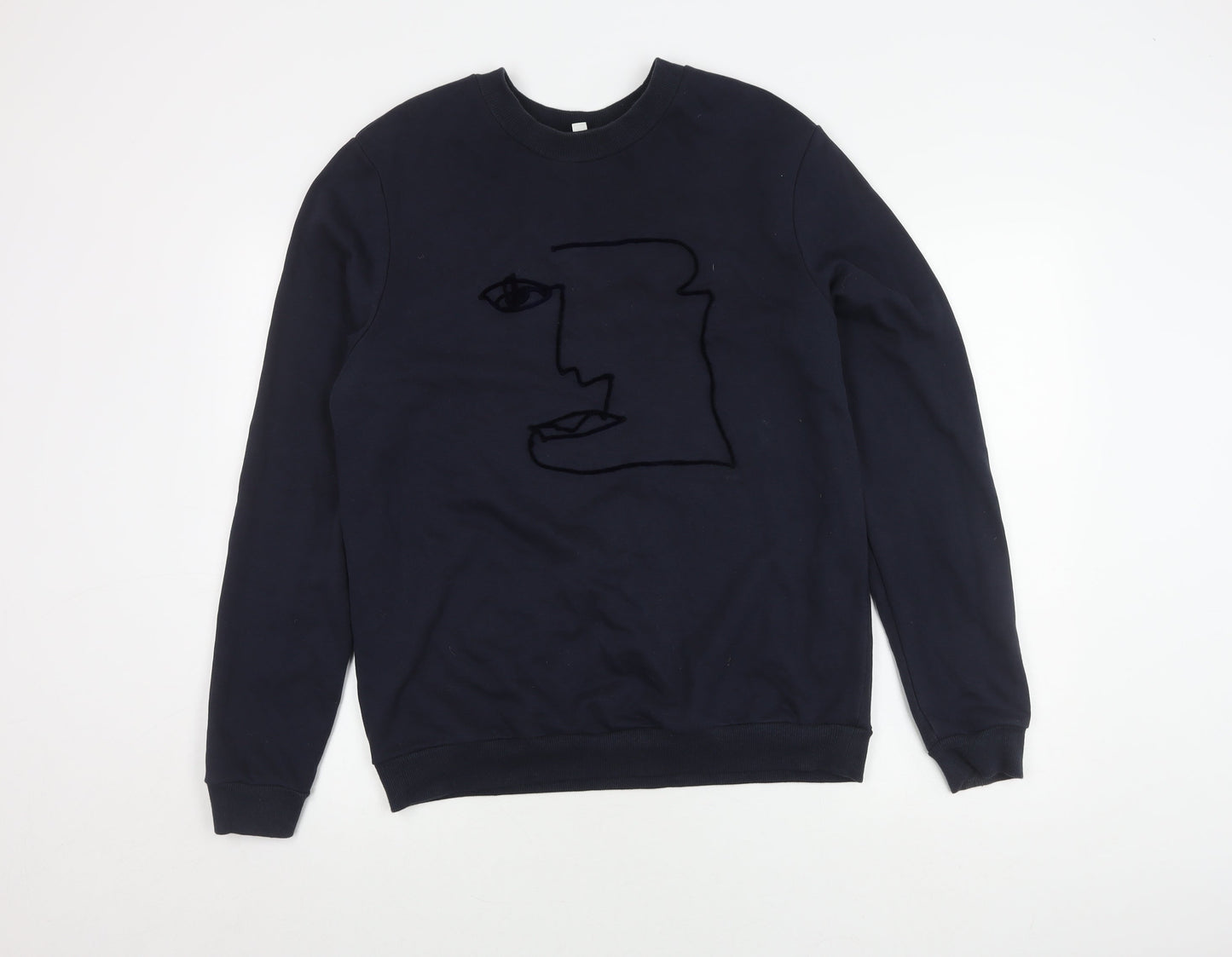Urban Revivo Men's Black Embroidered Sweatshirt L